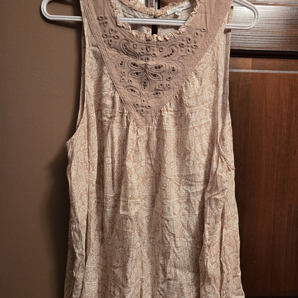 Maurices Beige Lace Detail Blouse